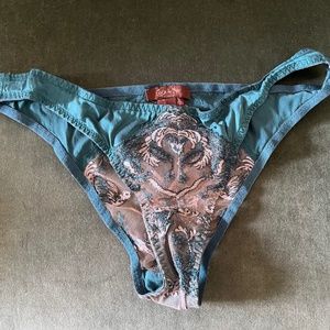 Coco de Mer Lovers Teal Palm Bikini Brief